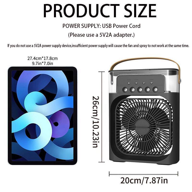 USB Fan, Misting Fan, Mini Evaporative Cooler with LED Light