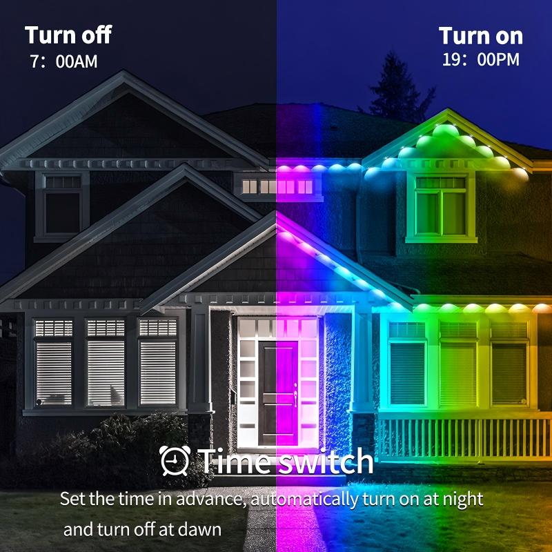 Outdoor eaves lights, RGB courtyard decorative lights, waterproof indoor and outdoor holiday atmosphere lights, eaves lights, LED night lights, Christmas lights | FREE SHIPPING