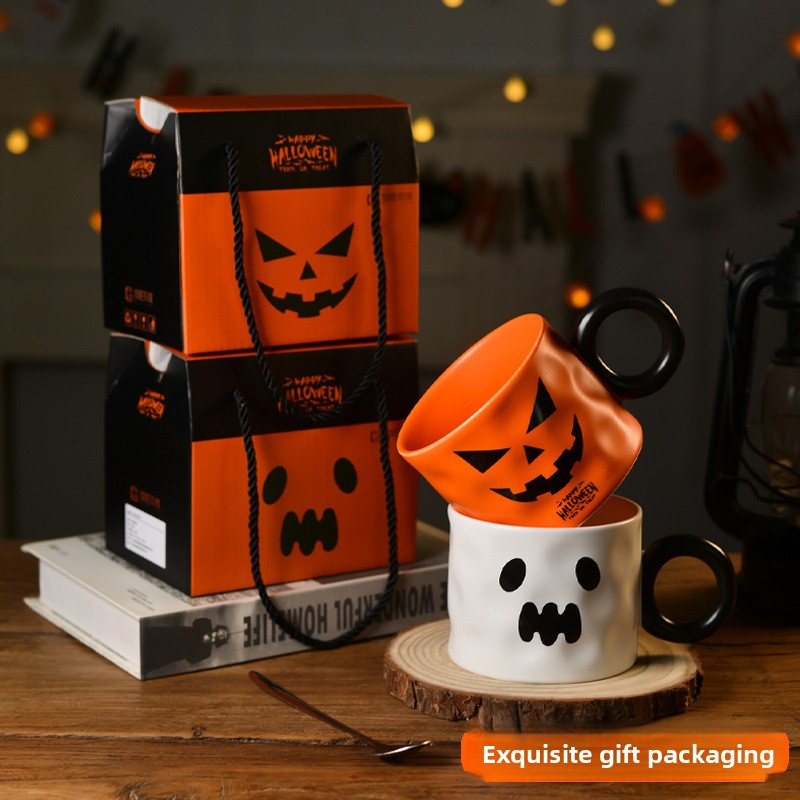 🎃 Pumpkin Mug Gift Set – Halloween Ceramic Coffee Cup | 50% OFF, FREE SHIPPING