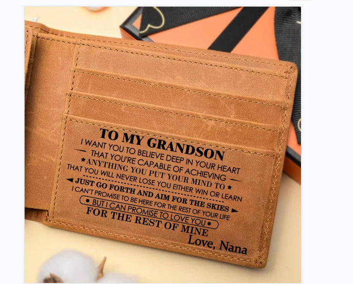 🎄 Genuine Leather Bifold Wallet – The Perfect Christmas Gift