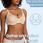 Floral Lace Plus Size Underwire Unlined Unpadded Minimizer Full Coverage Bra Women's Wear Comfortable Breathable Mesh Cup | FREE SHIPPING