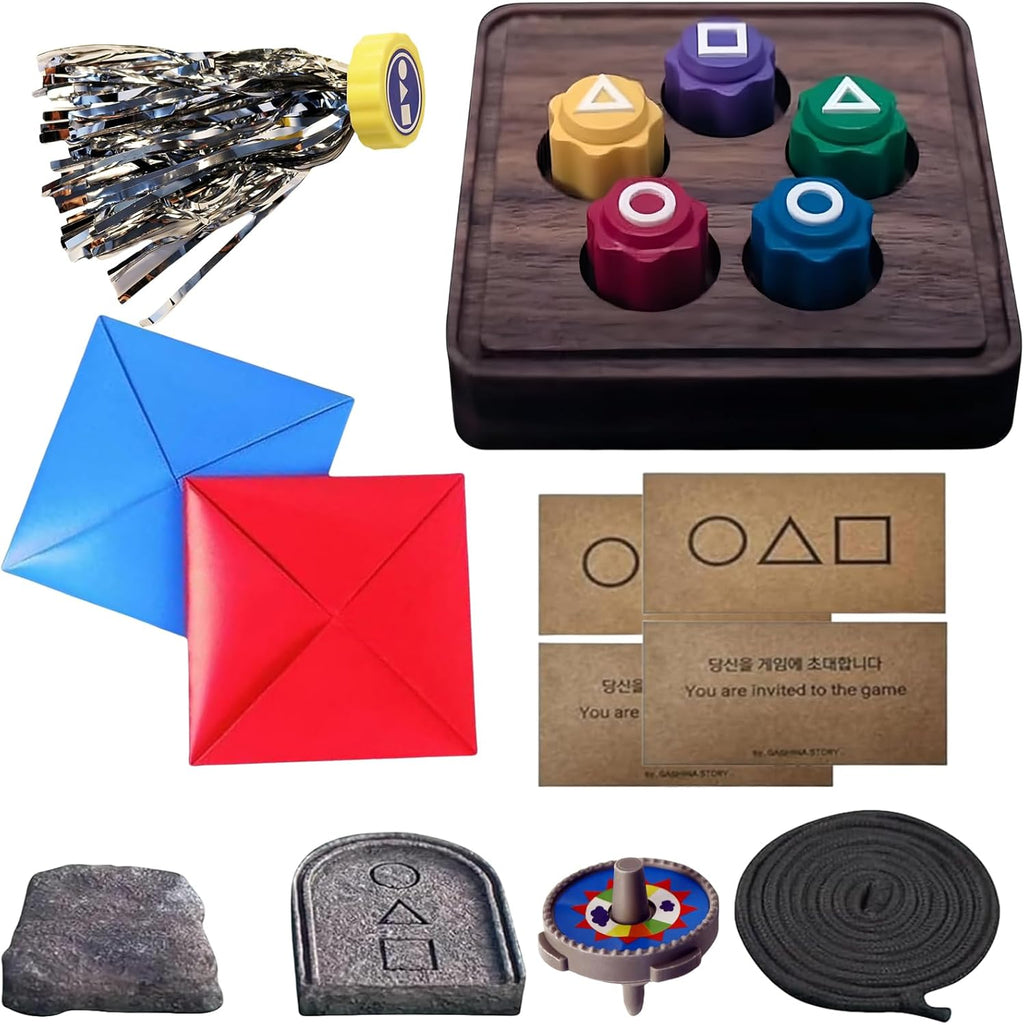 Korean Traditional Game Set – Gonggi, Jebi, Paeng‑y & Ddakji | 35% OFF, FREE SHIPPING