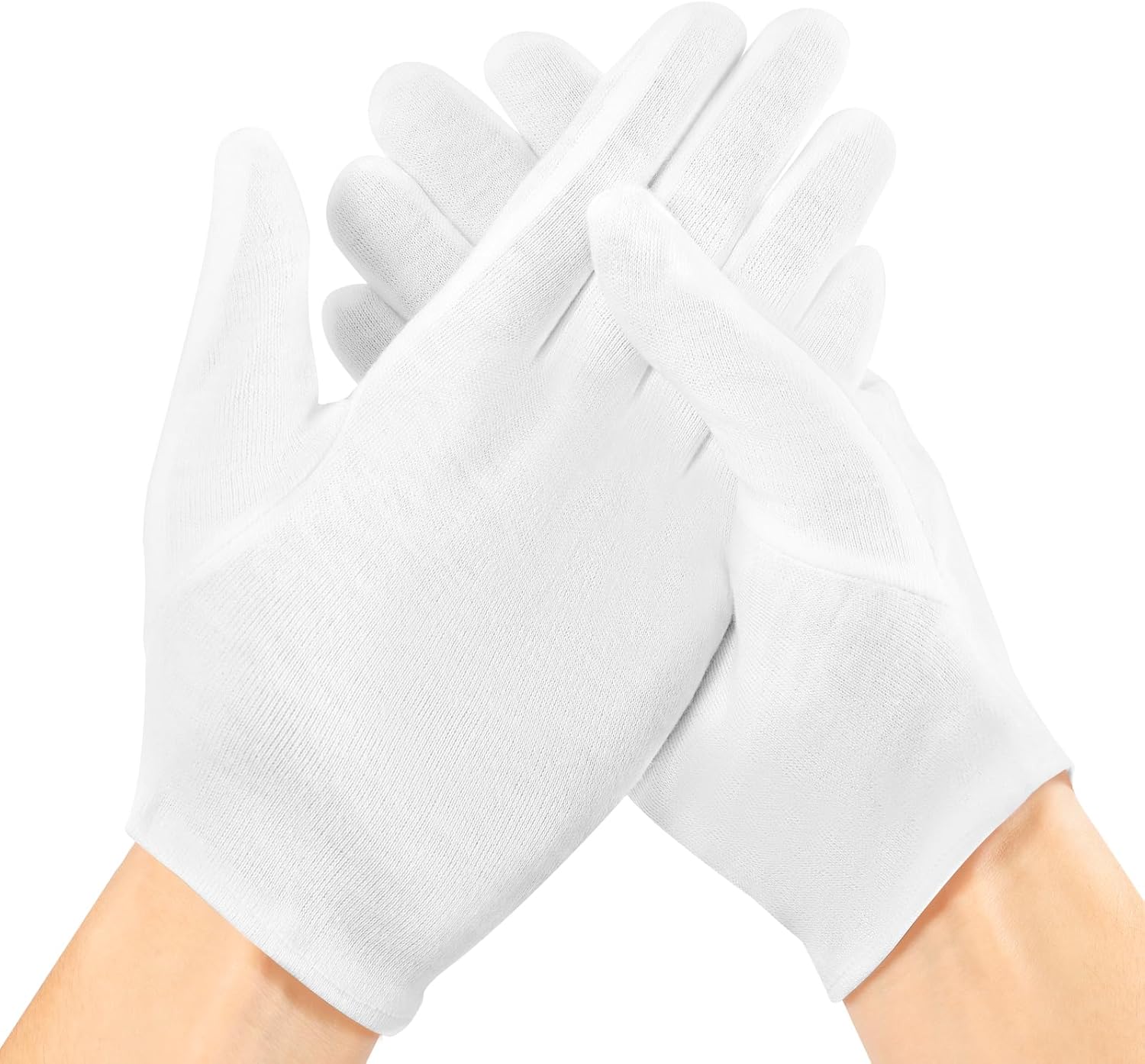White Cotton Gloves for Dry Hands Sleeping - 3 Pairs Moisturizing Overnight Gloves for Men & Women - 100% Cotton Eczema Gloves | 50% OFF, FREE SHIPPING