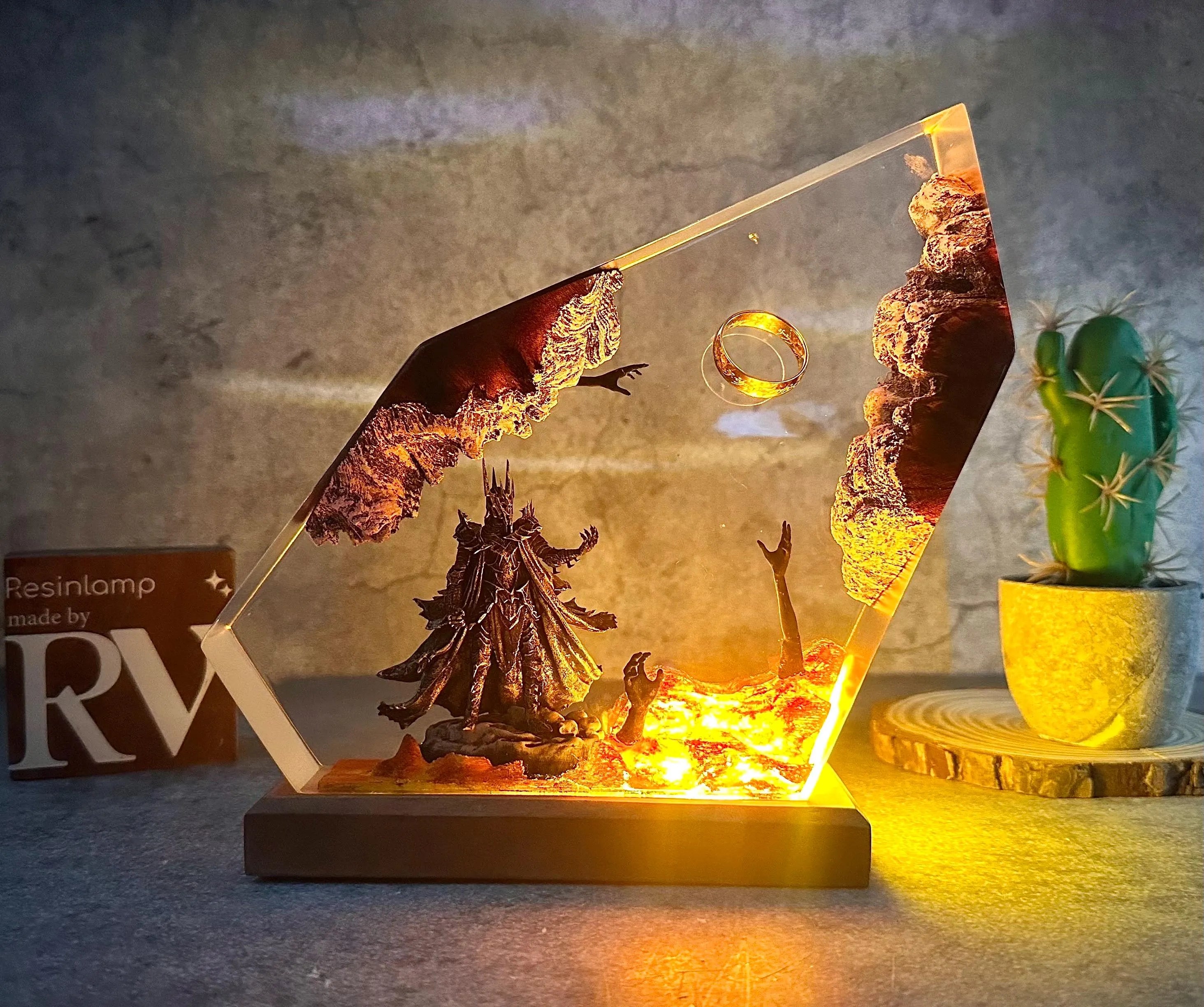 Handmade Epoxy Resin Night Light, Fantasy Table Lamp, LOTR Inspired Gift | 50% OFF, FREE SHIPPING
