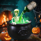 💀 Halloween Cauldron with Floating Potion Bottles & Fog - Spooky Skeleton Witch Decor | 50% OFF, FREE SHIPPING
