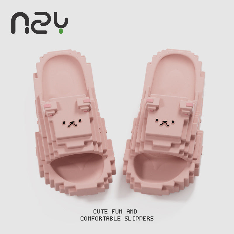 Pixel Cartoon Bear Sandals - Unisex Non-Slip Water Shoes for Indoor & Outdoor | 40% OFF, FREE SHIPPING