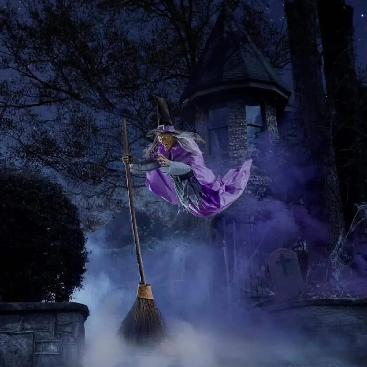 🧙‍♀️ Flying Witch Halloween Animatronic – Motion & Sound Activated | 20% OFF, FREE SHIPPING