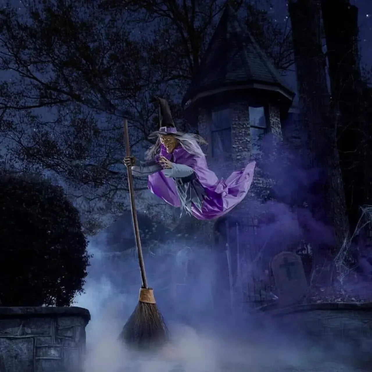 🧙‍♀️ Flying Witch Halloween Animatronic – Motion & Sound Activated | 20% OFF, FREE SHIPPING