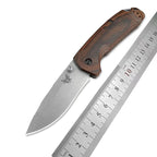 🔥 Butterfly Wood-Handle EDC Knife – 8Cr13MoV Steel Outdoor Pocket Tool
