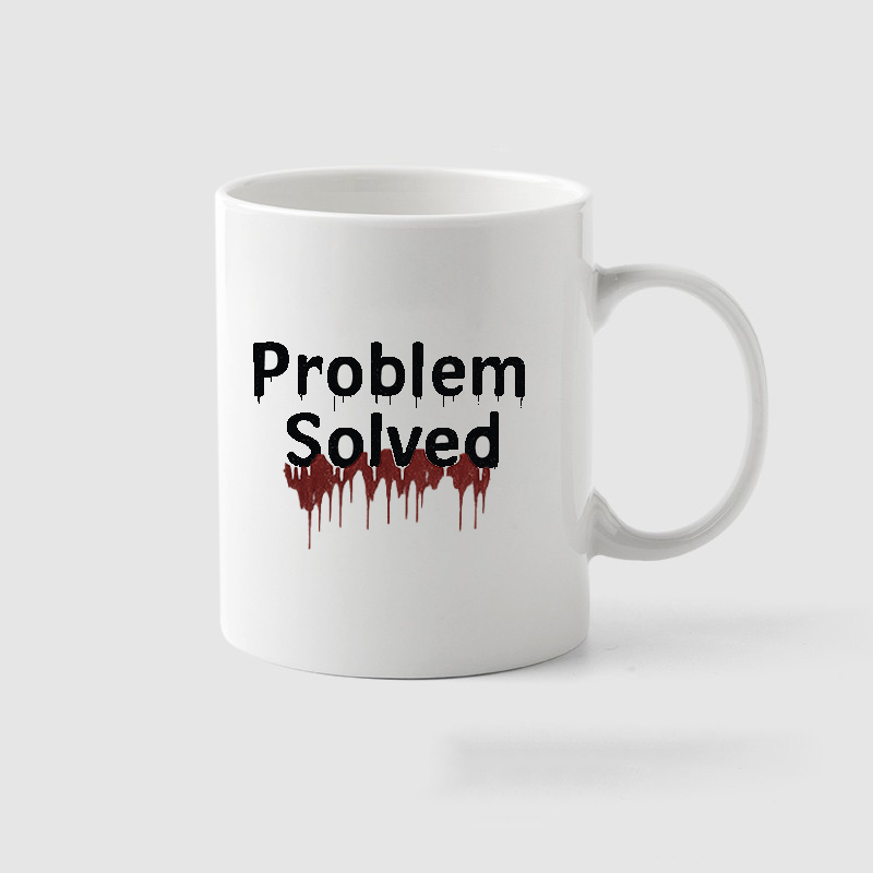 ☕Problem Solved... Halloween Style – Horror Drip Font Mug | Free Shipping