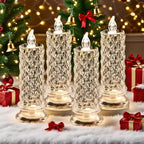 Set of 4, LED Crystal Candle Lights - Romantic Tabletop Night Lights for Bedroom Decorations, Gifts, Anniversary and Parties, Suitable for Wedding, Birthday, Holiday Tabletop Decorative Lights | FREE SHIPPING