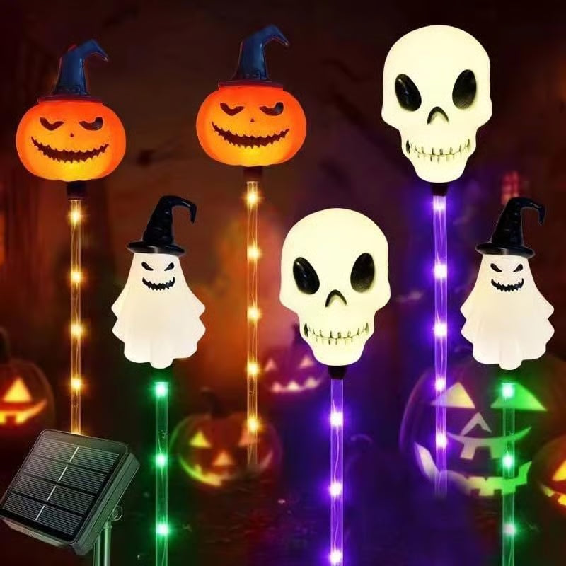 🎃 Halloween Solar Garden Lights (6-Pack) – Pumpkin, Ghost & Skeleton | 52% OFF, FREE SHIPPING