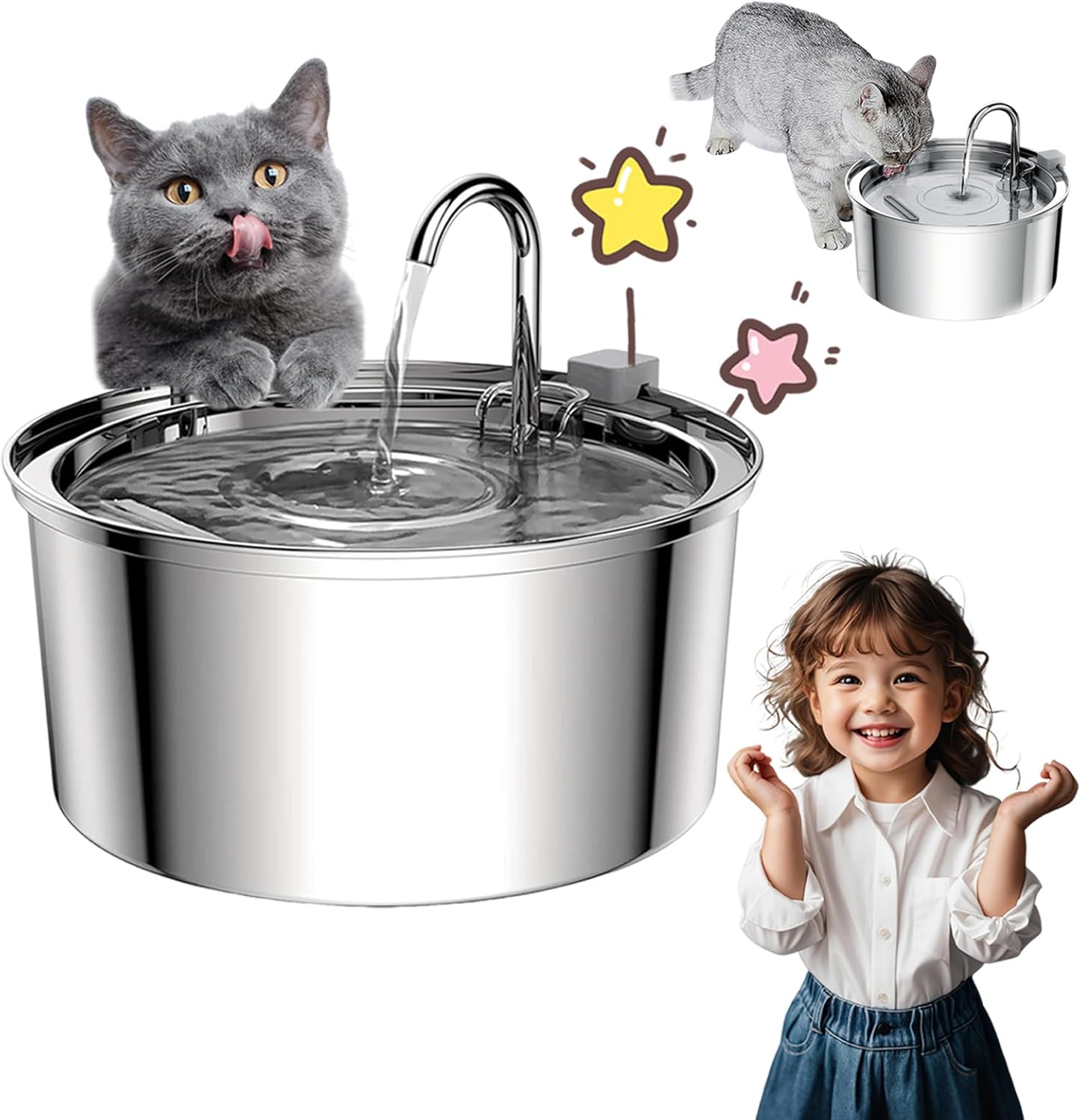 108oz Automatic Pet Water Fountain – Stainless Steel, Ultra-Quiet | 40% OFF, FREE SHIPPING