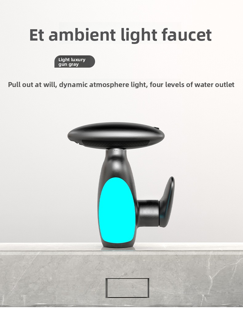 Luxury Penguin Faucet – 4-Mode Pull-Out Sink Tap with LED & Swivel Design
