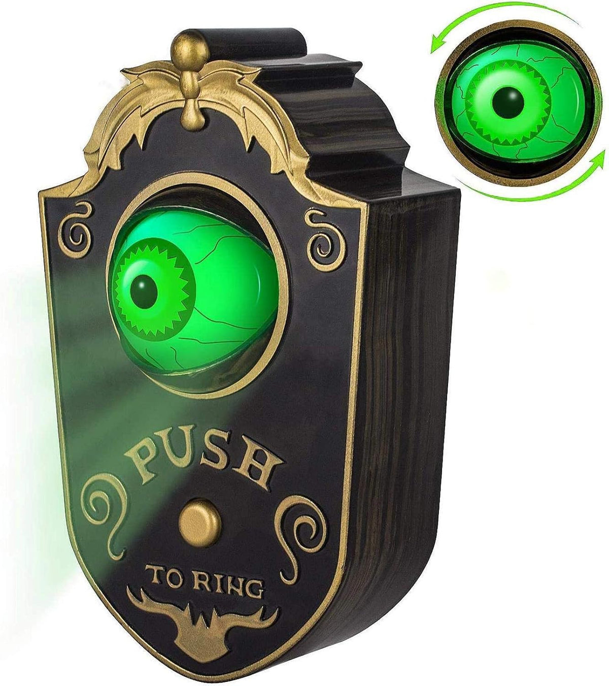 Halloween Haunted Doorbell with Animated Eyeball & Spooky Sounds - Creepy Halloween Prop Decoration | 40% OFF, FREE SHIPPING