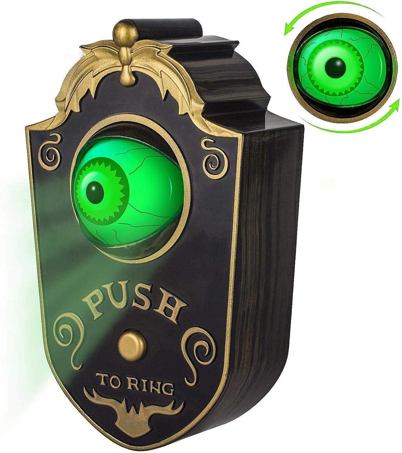 Halloween Haunted Doorbell with Animated Eyeball & Spooky Sounds - Creepy Halloween Prop Decoration | 40% OFF, FREE SHIPPING