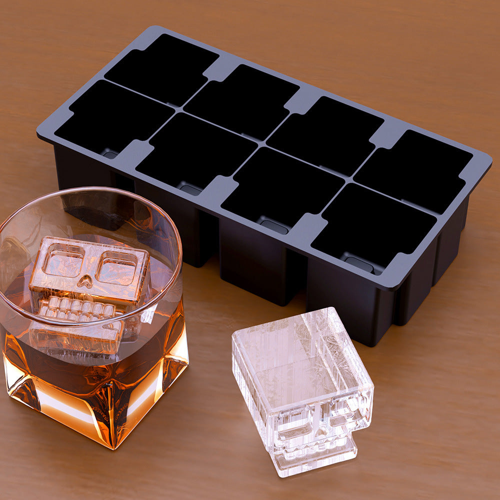 💀 Skull Ice Mold Tray with Lid – 4 Cavities for Whiskey & Cocktails | 50% OFF, FREE SHIPPING