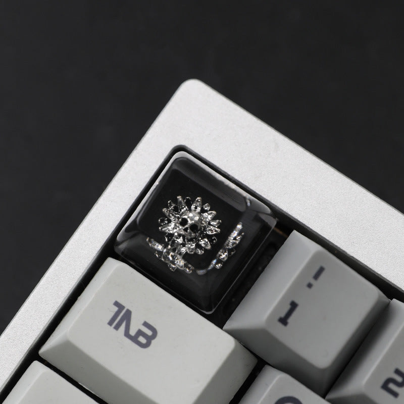 Artisan Skull Resin Keycap – Handmade SA Profile 1U for MX Switch Mechanical Keyboards | 33% OFF, FREE SHIPPING