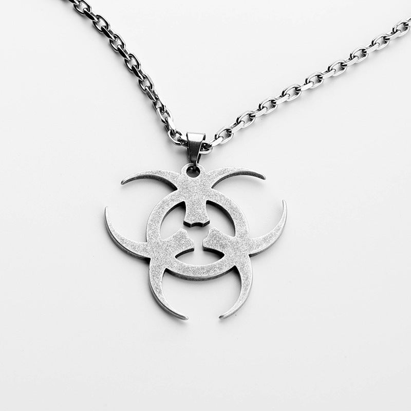 Biohazard Pattern Necklace, Unique Style Pendant Jewelry, Trendy Accessory for Daily Wear, Fashionable Gift Idea | FREE SHIPPING