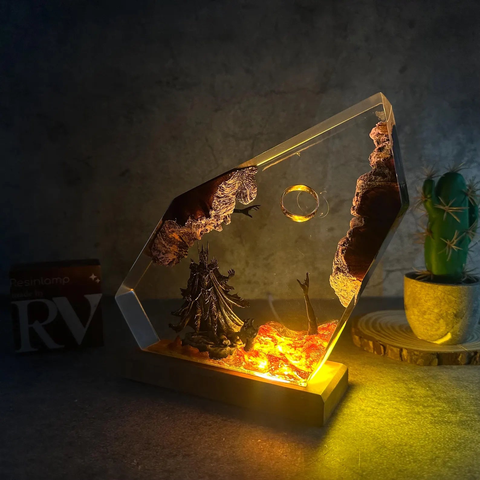 Handmade Epoxy Resin Night Light, Fantasy Table Lamp, LOTR Inspired Gift | 50% OFF, FREE SHIPPING