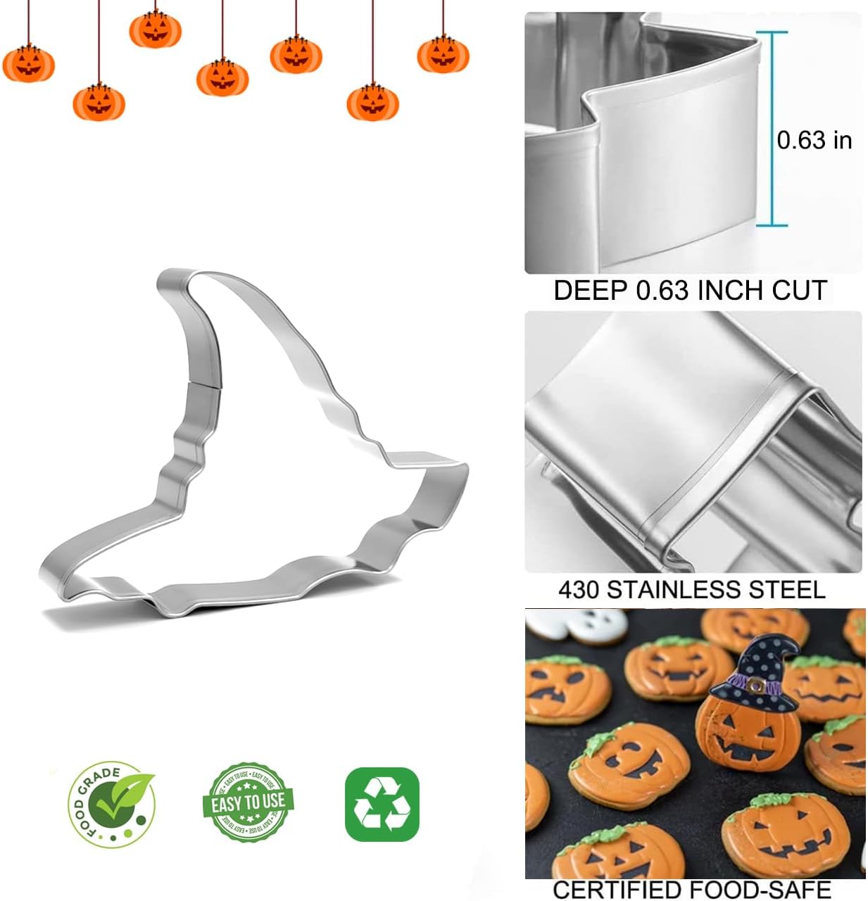 Halloween Cookie Cutters Set (12pcs) – Ghost, Bat, Pumpkin & More Stainless Steel Biscuit Molds for Baking & Party Fun | 50% OFF, FREE SHIPPING
