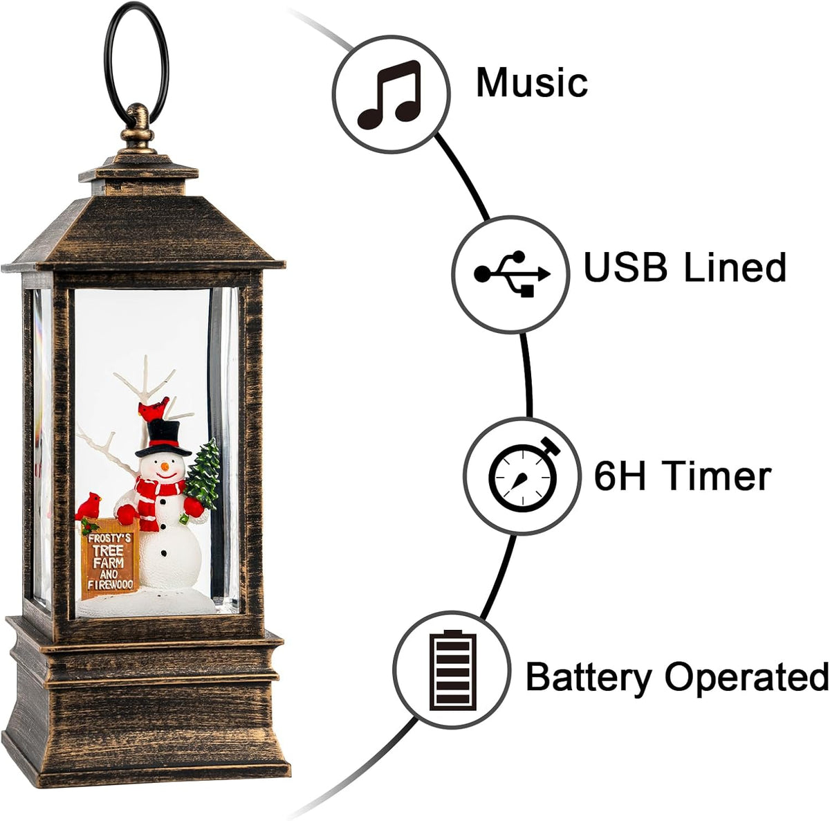 🎄 LAZA GOODS — Lighted Christmas Snow Globe Lantern with Music | FREE SHIPPING, 50% OF