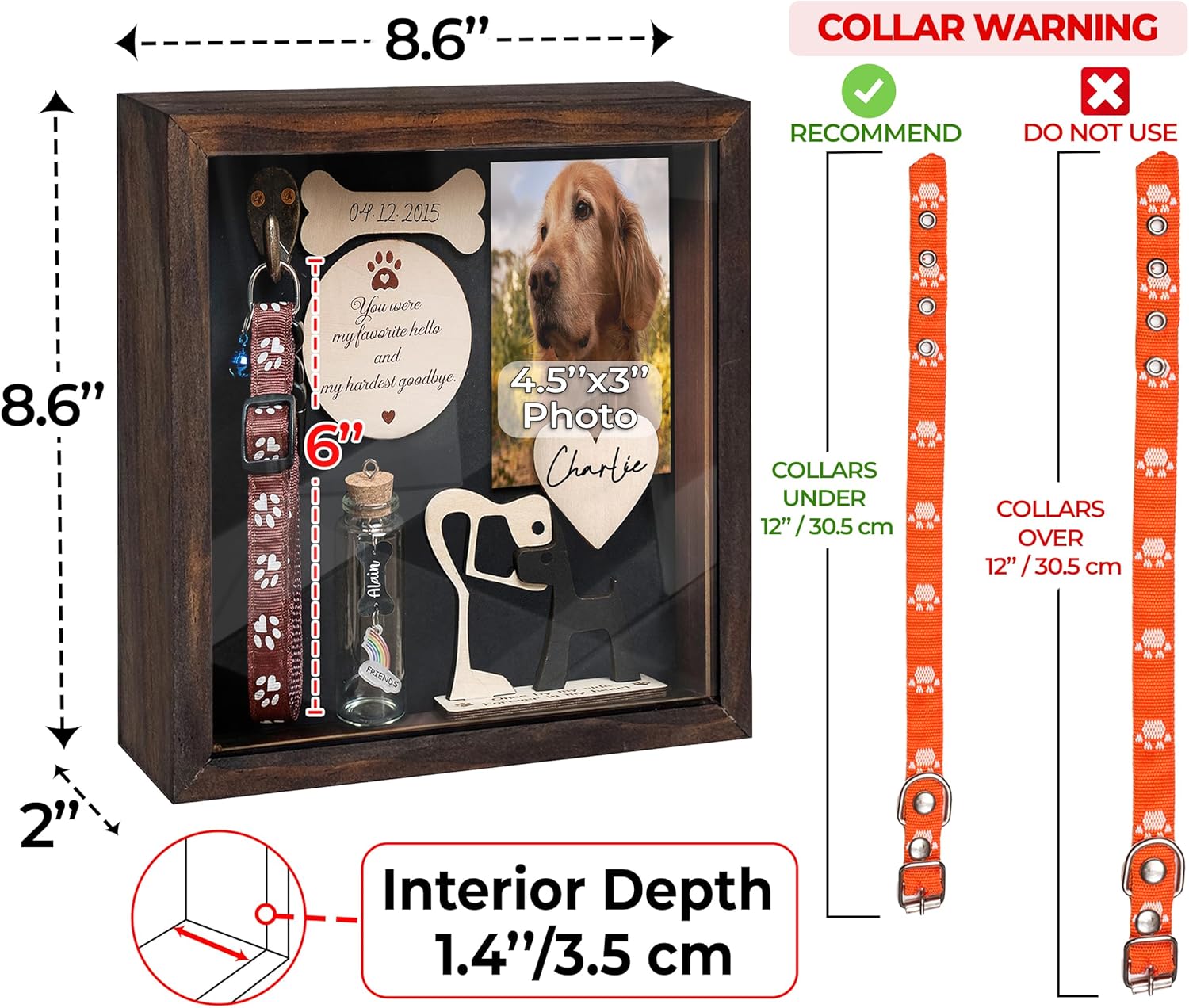 🐾 Pet Shadow Box Memorial Frame – Rustic Wooden Keepsake | 43% OFF, FREE SHIPPING