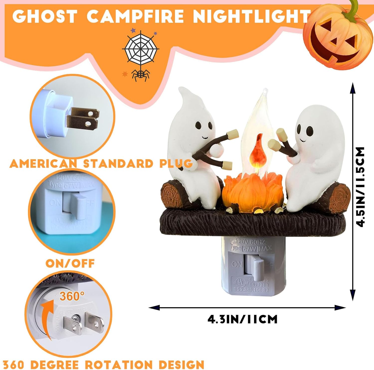 👻 Ghost Campfire Nightlight – Flickering Halloween Flame Glow | 50% OFF, FREE SHIPPING