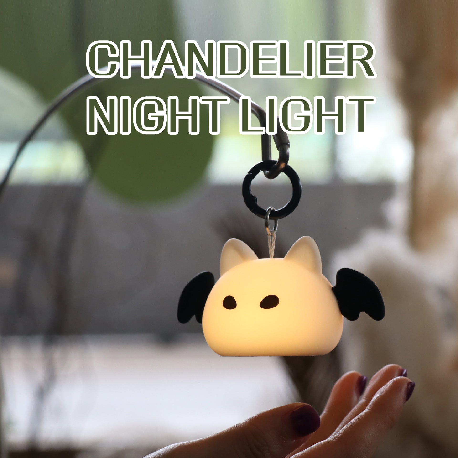 Halloween Bat Night Light, Cute LED Silicone Touch Lamp with Hanging Rope, Rechargeable Waterproof Portable Lamp for Camping & Halloween Decor | 33% OFF, FREE SHIPPING