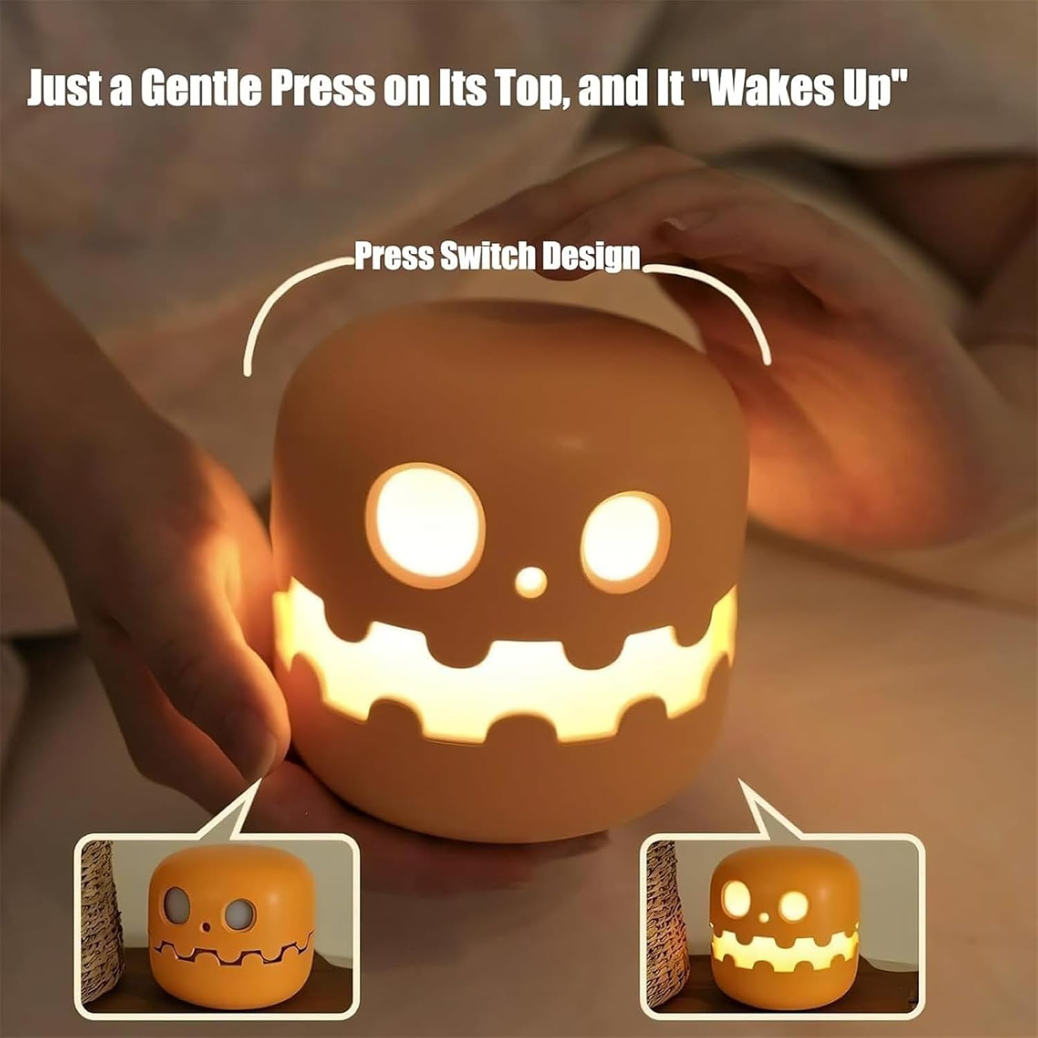 🎃 Spooky Pumpkin Night Light – Halloween Jack-O’-Lantern with Press Switch | 50% OFF, FREE SHIPPING
