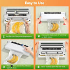 Food Vacuum Sealer Machine 75KPA with Dry/Wet Modes & 20 Seal Bags - Compact Kitchen Sealer | 50% OFF, FREE SHIPPING