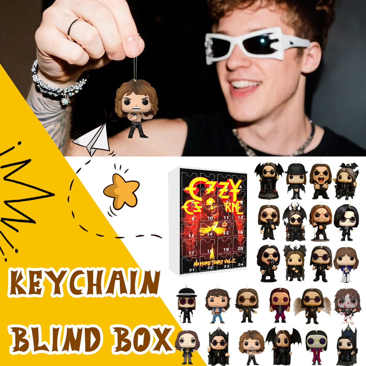 🦇 Ozzy Osbourne Advent Calendar Blind Box - 24 Nights Mini Figure Keychains | 50% OFF, FREE SHIPPING