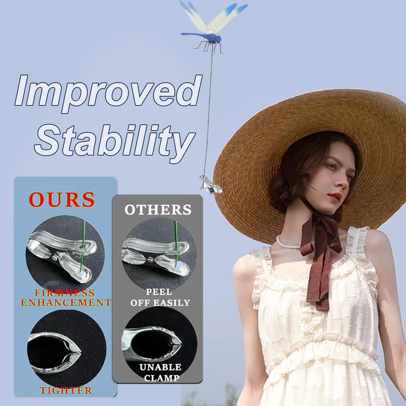 3PCS Outdoor Dragonfly Rod Clip, Garden Metal Dragonfly Clip
