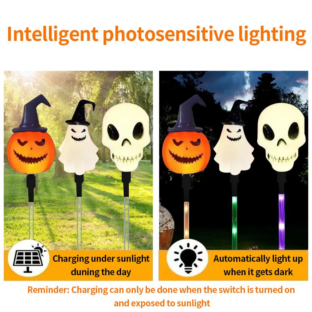🎃 Halloween Solar Garden Lights (6-Pack) – Pumpkin, Ghost & Skeleton | 52% OFF, FREE SHIPPING