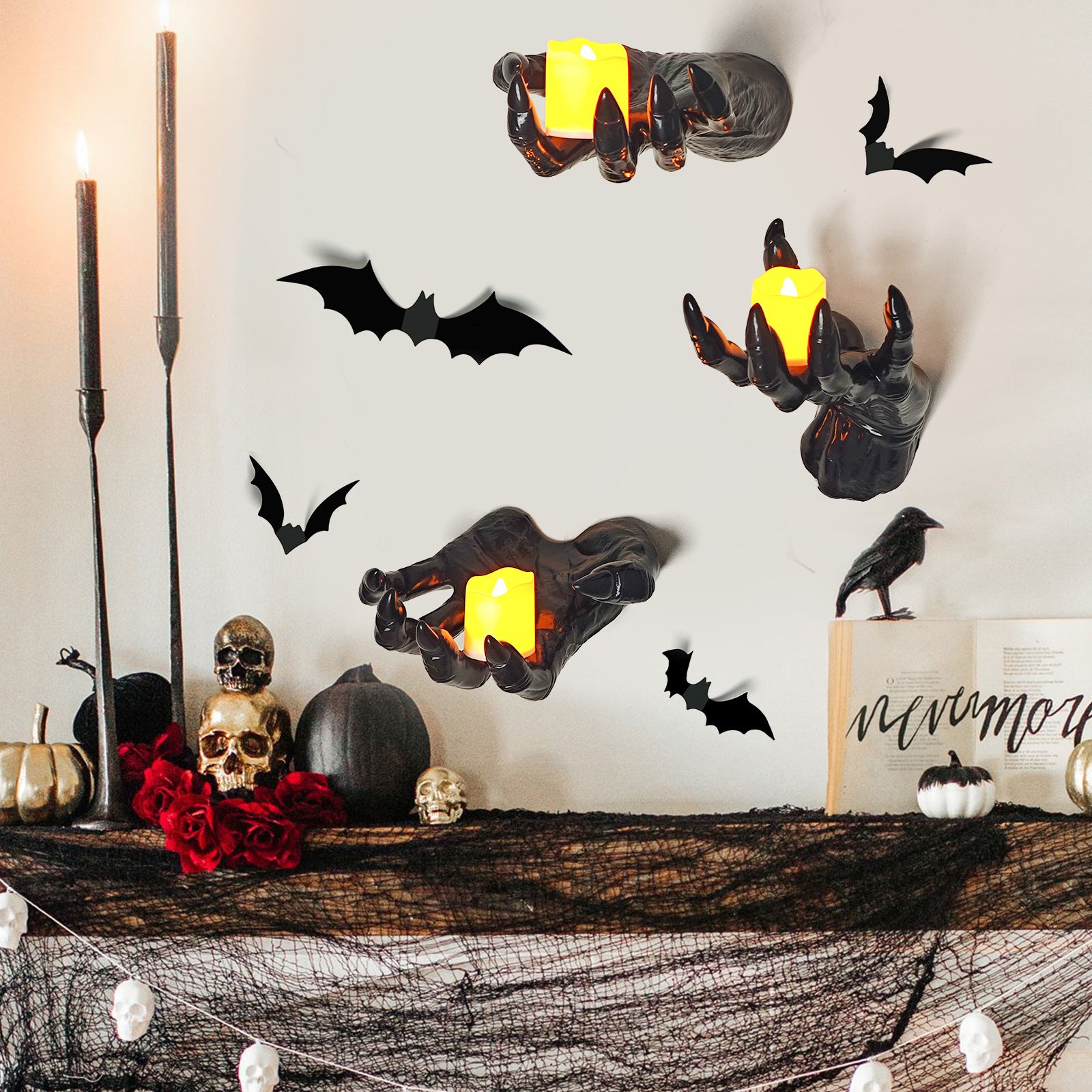 🖤 Halloween Witch’s Demon Hand Wall Decor – With Candle Holder | 50%OFF, FREE SHIPPING