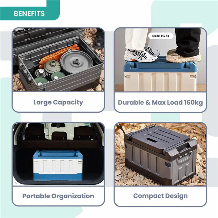 Camping Box With Folding Seat, Outdoor Car Fishing Bench