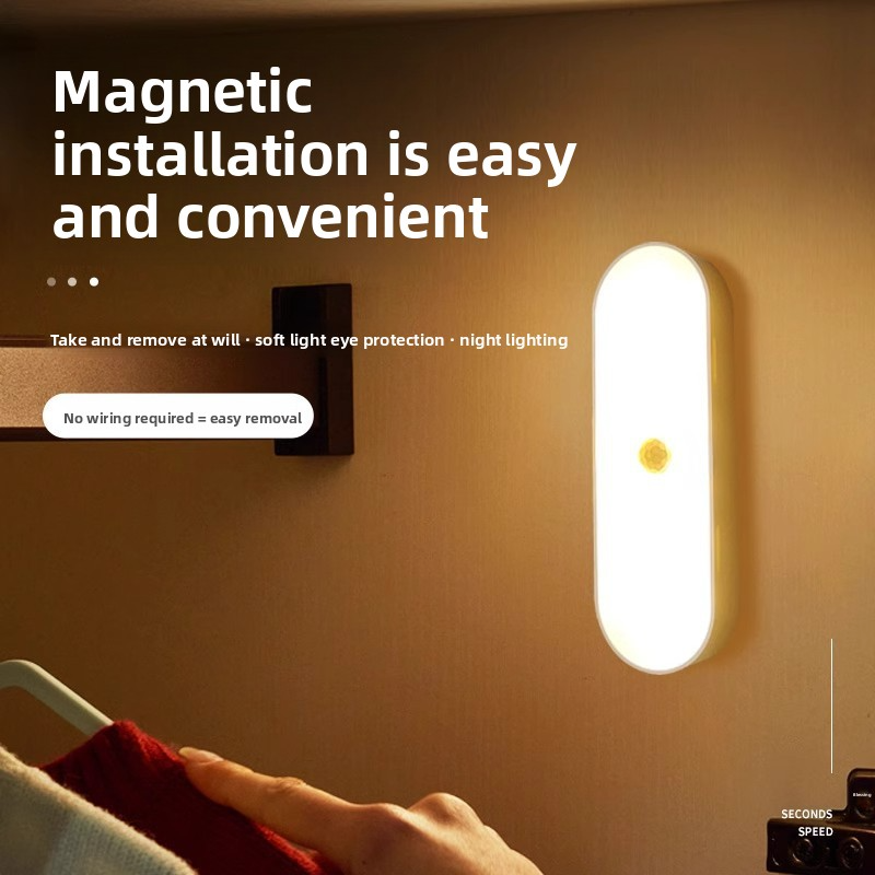 Smart Motion Sensor Night Light – Rechargeable LED Strip for Hallways & Closets