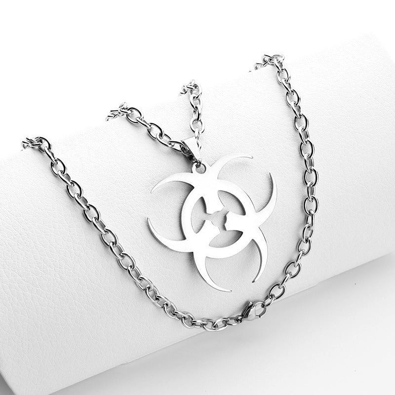 Biohazard Pattern Necklace, Unique Style Pendant Jewelry, Trendy Accessory for Daily Wear, Fashionable Gift Idea | FREE SHIPPING