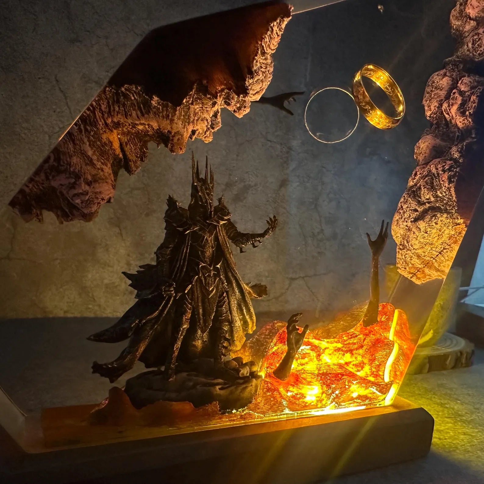 Handmade Epoxy Resin Night Light, Fantasy Table Lamp, LOTR Inspired Gift | 50% OFF, FREE SHIPPING