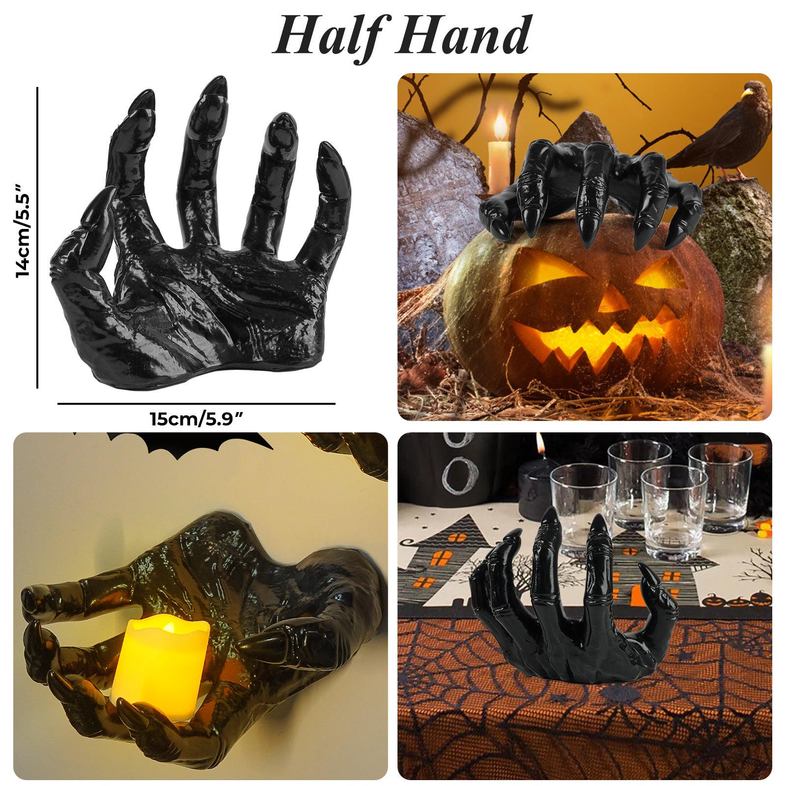 🖤 Halloween Witch’s Demon Hand Wall Decor – With Candle Holder | 50%OFF, FREE SHIPPING