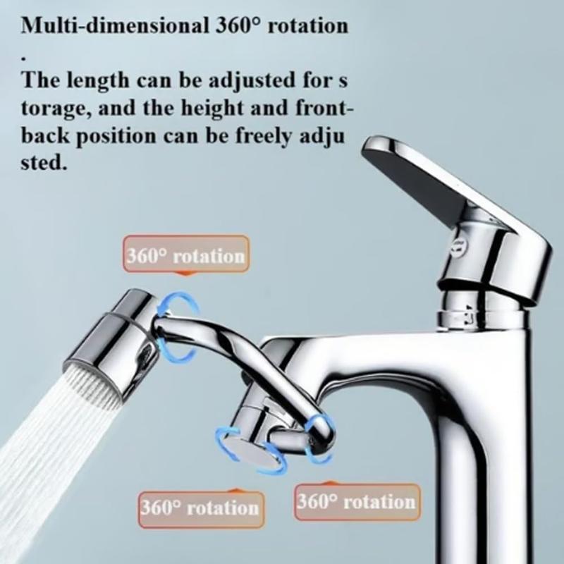 Rotatable Faucet Aerator Extension - for Effortless, All-Angle Control, Rotating Swivel Faucet Aerator Extender, Kitchen Bathroom Sink Faucets Sprayer Attachment with 2 Mode Splash(1PC) | FREE SHIPPING