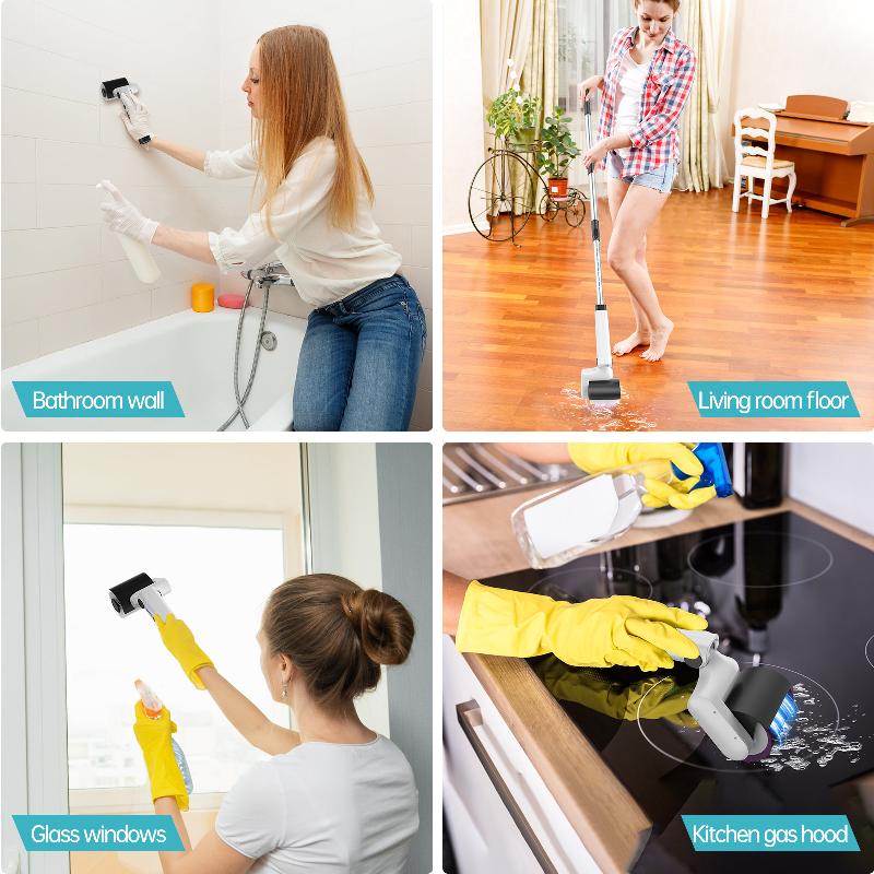 Electric Roller Brush Grill Cleaner with Adjustable Angle for Bathroom, Kitchen, and Floor Cleaning | FREE SHIPPING