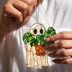 Halloween Ghost Suncatcher – Faux Stained Glass Acrylic Hanging Ornament | 50% OFF, FREE SHIPPING