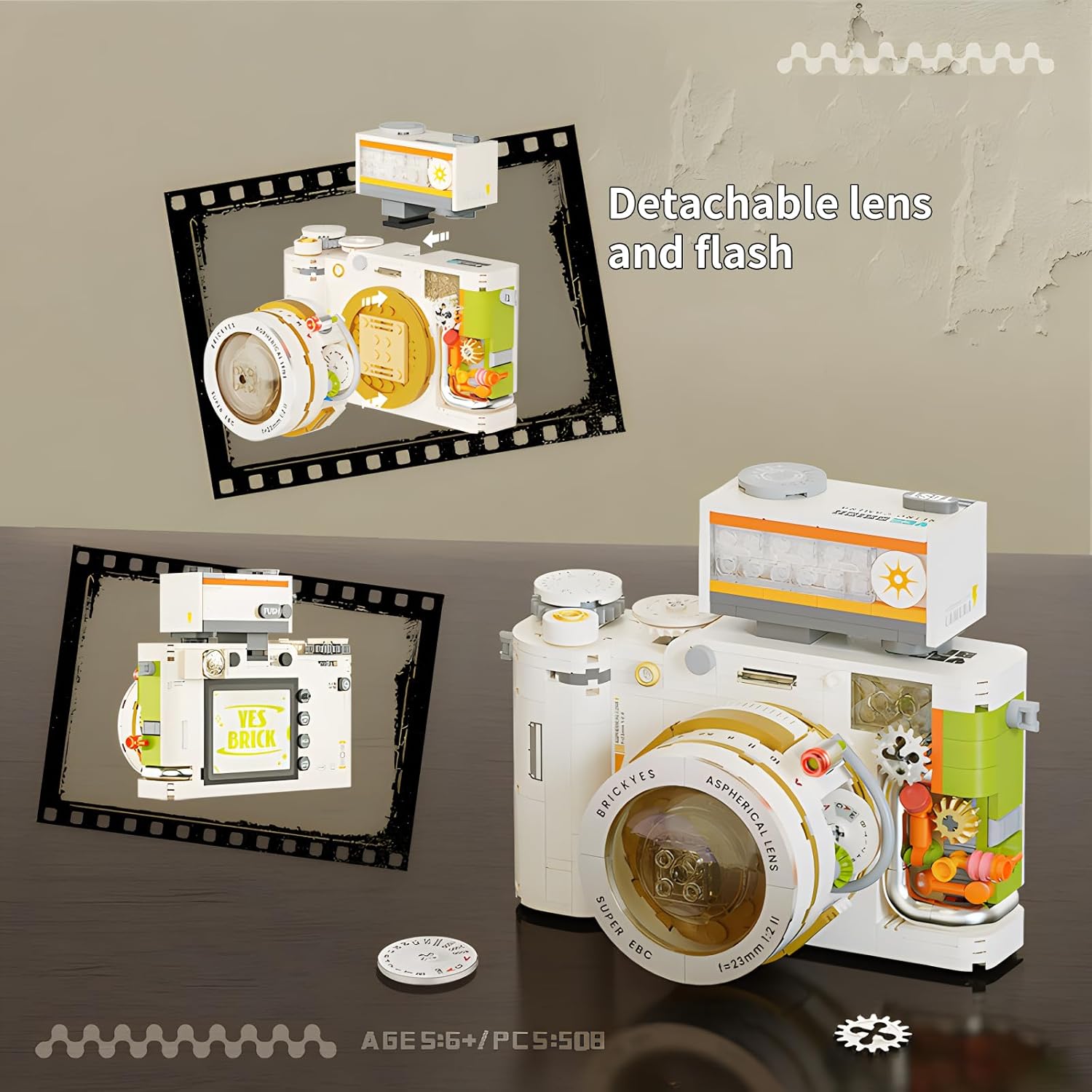 Retro Camera Building Blocks – 1:1 DSLR Puzzle Model Kit for Adults | 50% OFF, FREE SHIPPING