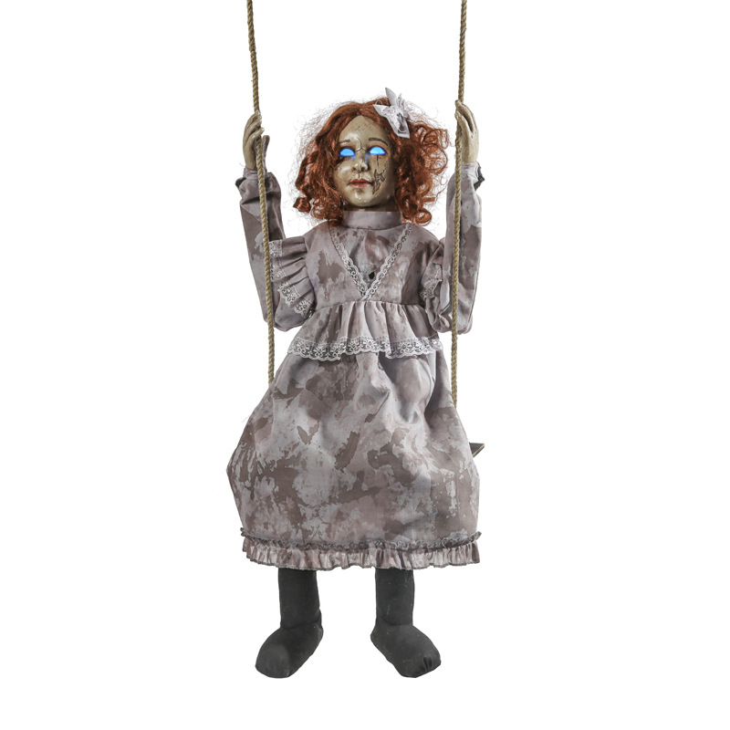 Halloween Electric Glow Decorations: Terrifying Little Girl on a Swing, Clown, and Skeleton | FREE SHIPPING