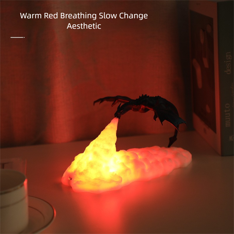 🔥 3D Printed Volcano Dragon Night Light – LED USB Rechargeable Lamp | 40% OFF, FREE SHIPPING