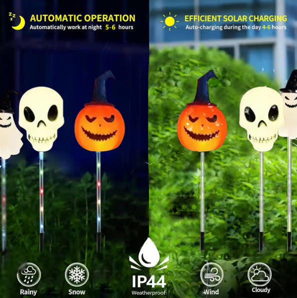 🎃 Halloween Solar Garden Lights (6-Pack) – Pumpkin, Ghost & Skeleton | 52% OFF, FREE SHIPPING