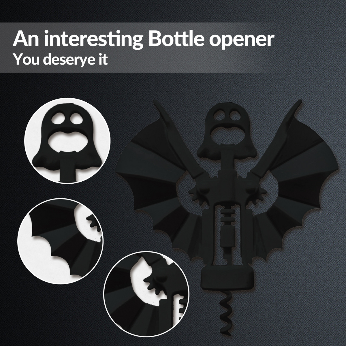 2-in-1 Wine and Beer Bottle Opener, Bat-Shaped Bottle Opener, Creative Bottle Opener | FREE SHIPPING