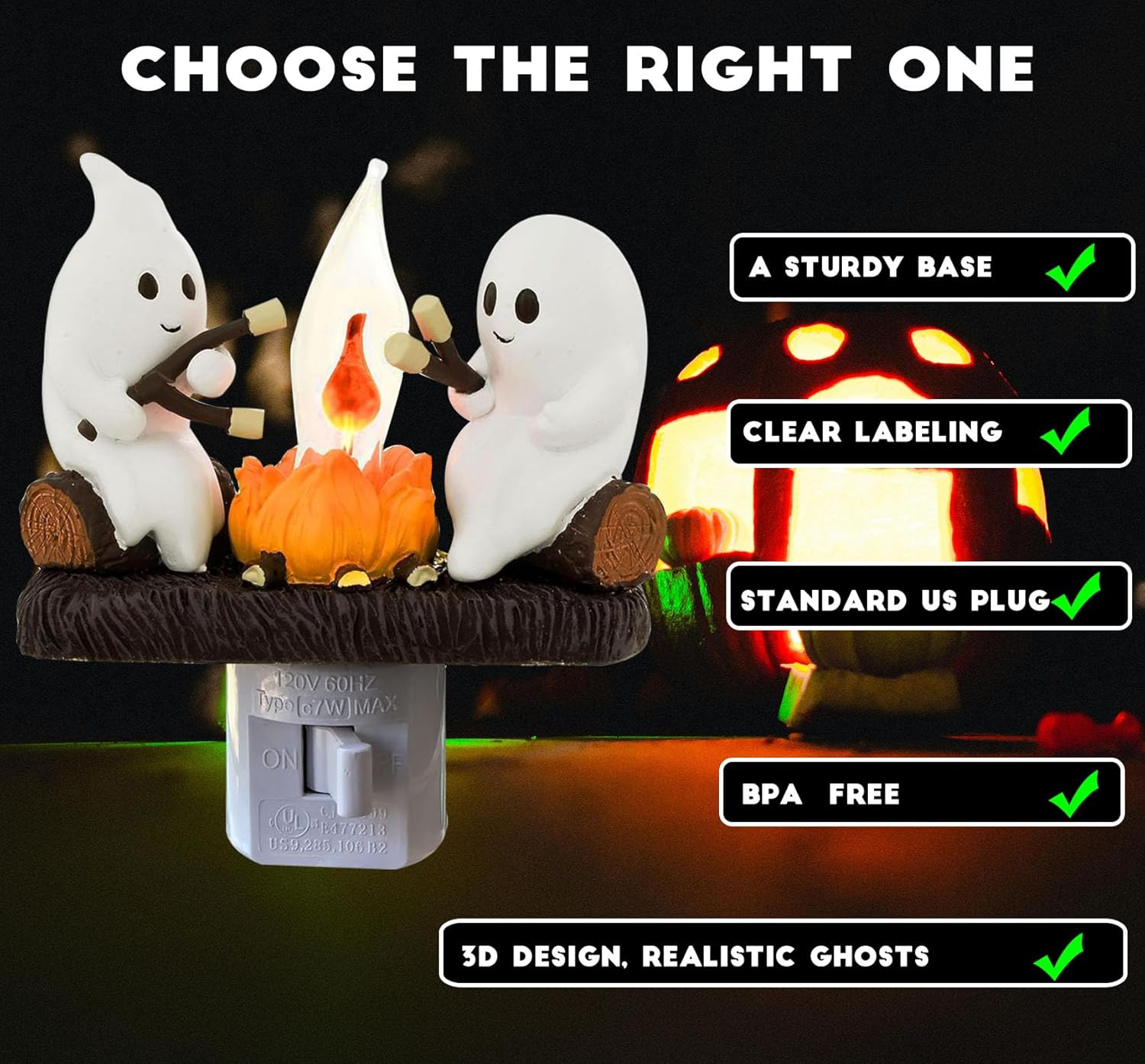 👻 Ghost Campfire Nightlight – Flickering Halloween Flame Glow | 50% OFF, FREE SHIPPING