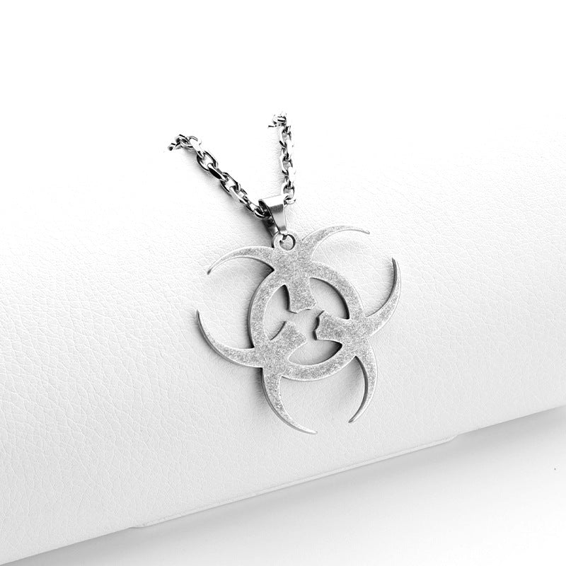 Biohazard Pattern Necklace, Unique Style Pendant Jewelry, Trendy Accessory for Daily Wear, Fashionable Gift Idea | FREE SHIPPING